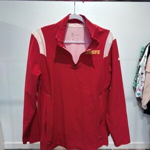 Men's Nike red Kansas City Chiefs Sideline Coaches Repel Quarter-Zip Jacket